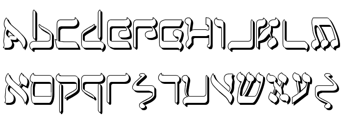 Jerusalem Shadow Font LOWERCASE