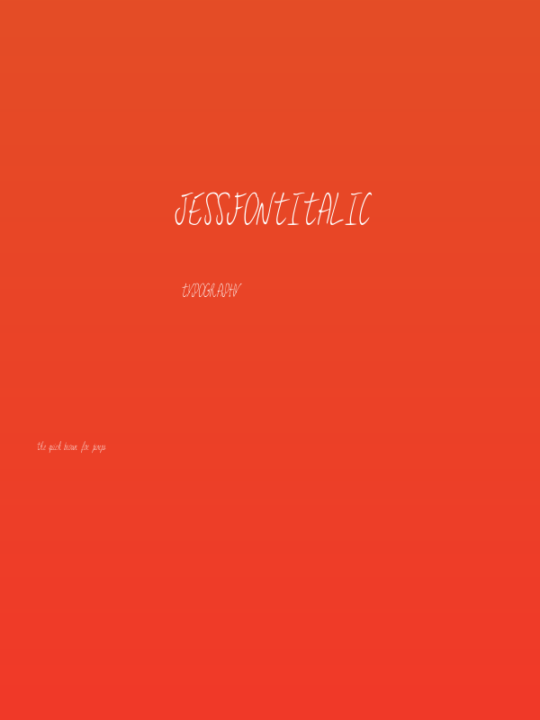 JessFontItalic Poster