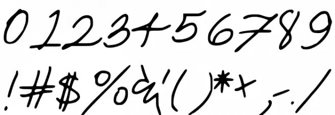 Jessa Hand Font OTHER CHARS