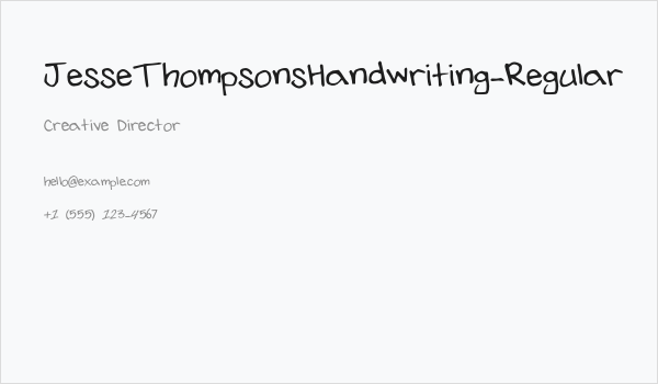 JesseThompsonsHandwriting-Regular Business Card