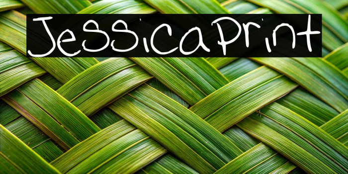 JessicaPrint फ़ॉन्ट examples