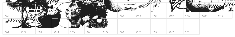 Jessica's Softball Font Character Map