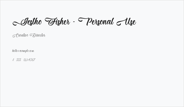 Jestho Fisher - Personal Use Business Card
