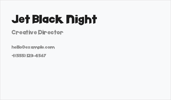 Jet Black Night Business Card