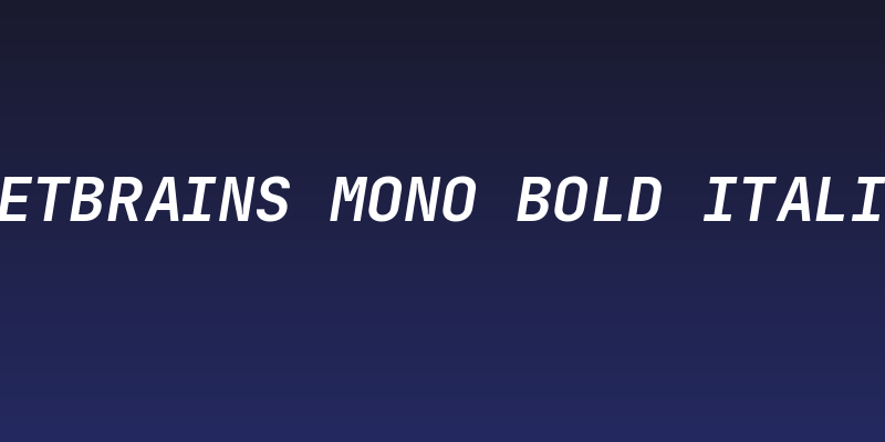 JetBrains Mono Bold Italic Social Header