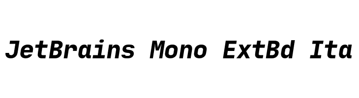 JetBrains Mono ExtBd Ita  font caratteri gratis