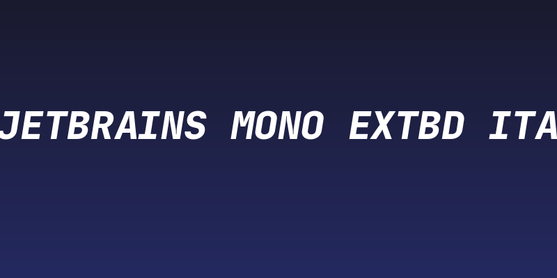 JetBrains Mono ExtBd Ita Social Header