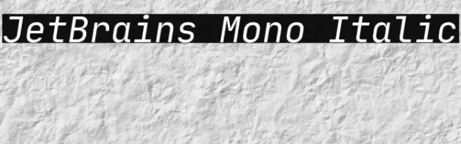 JetBrains Mono Italic Font examples