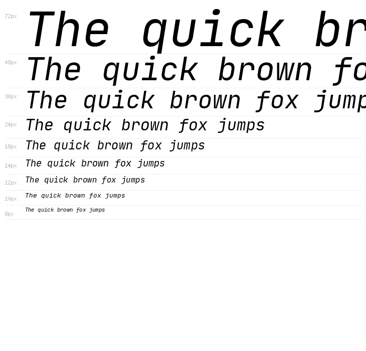 JetBrains Mono Italic Waterfall