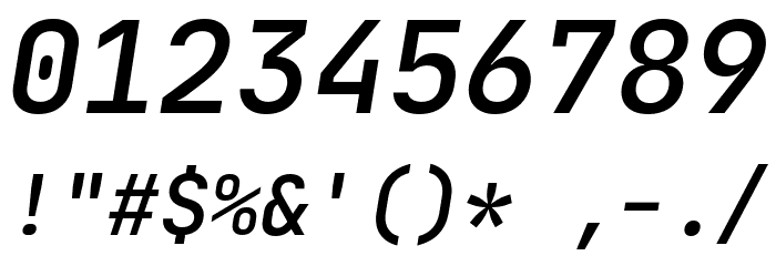 JetBrains Mono Medium Italic Font OTHER CHARS
