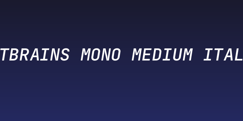 JetBrains Mono Medium Italic Social Header