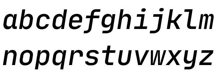 JetBrains Mono Medium Italic Font LOWERCASE
