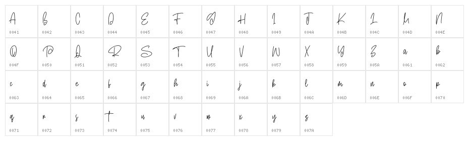 Jetha Crimson Free Font Character Map