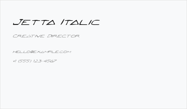 Jetta Italic Business Card