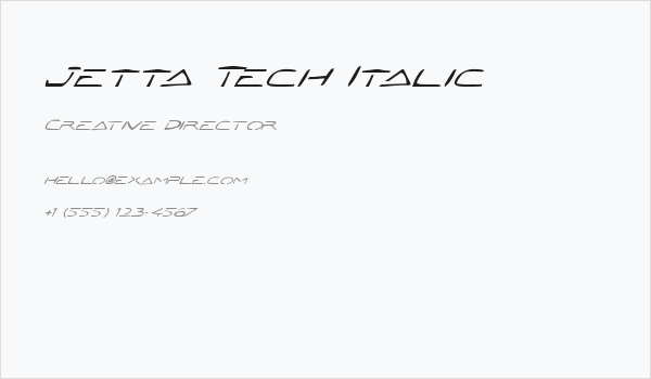 Jetta Tech Italic Business Card