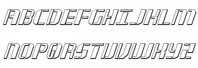 Jetway 3D Italic フォント 大文字