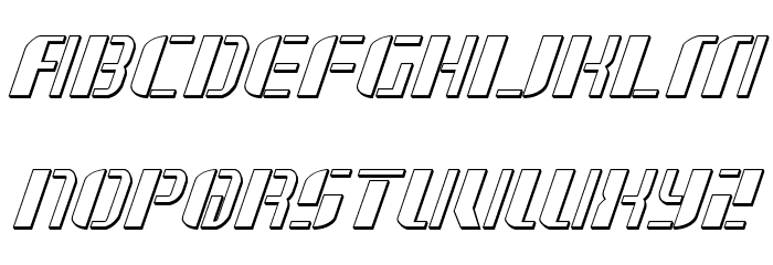 Jetway 3D Italic Font LOWERCASE