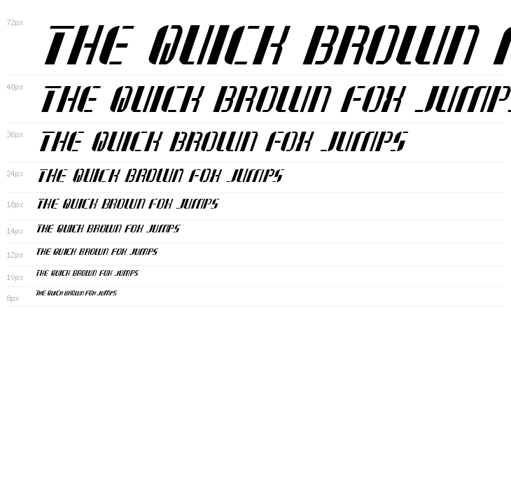 Jetway Condensed Italic Waterfall