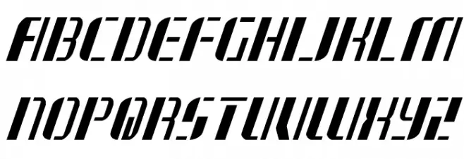 Jetway Condensed Italic Schriftart Kleinbuchstaben