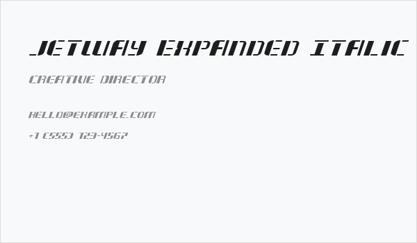 Jetway Expanded Italic Business Card