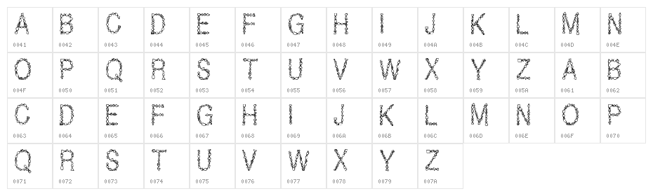 Jewels Regular Character Map