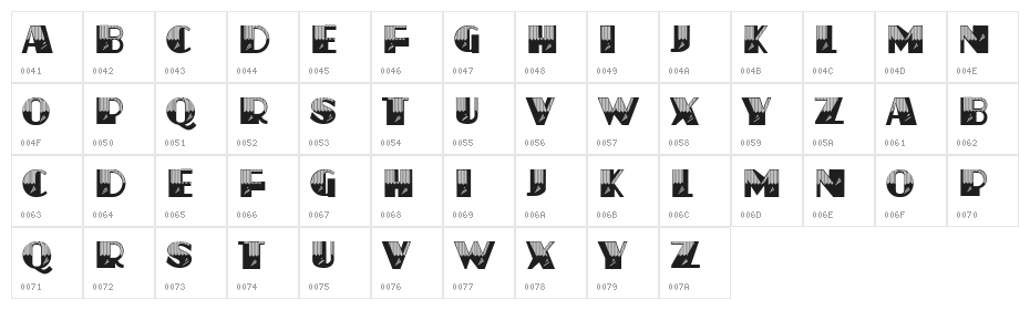 Jezda Regular Character Map