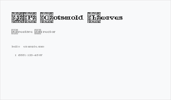 JF Cotswold Leaves Business Card