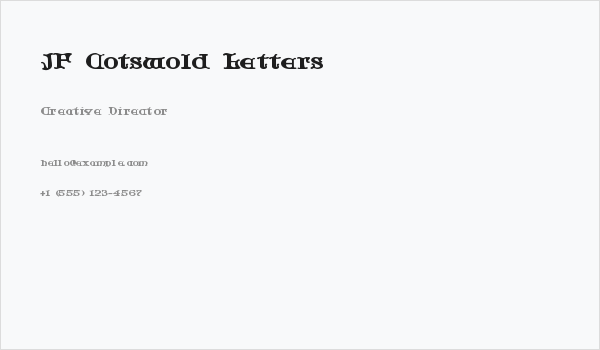 JF Cotswold Letters Business Card