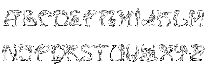 JF Flamingo Schriftart Kleinbuchstaben