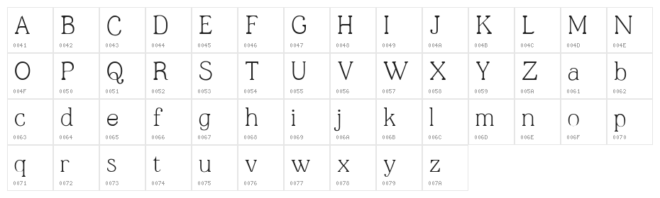 JF Shill Light Book Character Map