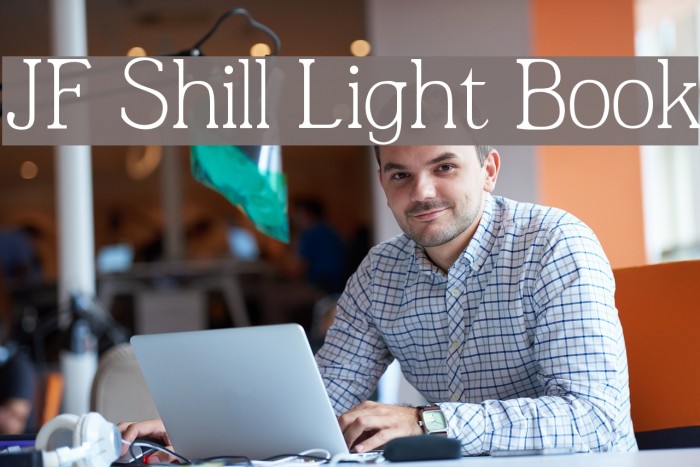 JF Shill Light Book Font examples