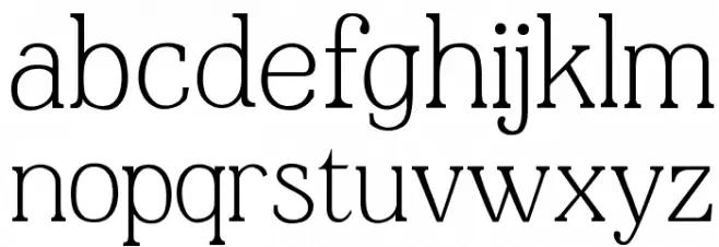 JF Shill Light Book Schriftart Kleinbuchstaben