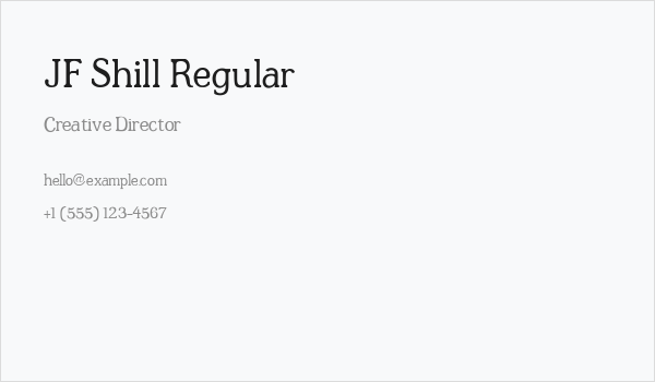 JF Shill Regular Business Card