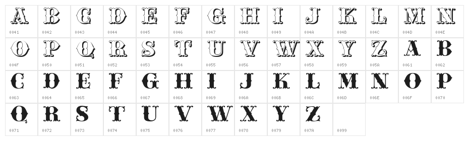 JFFerrule Character Map