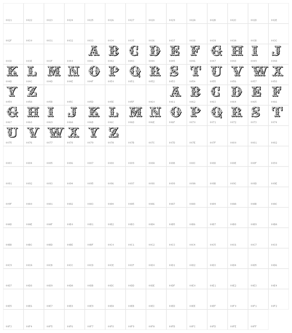 JFWinterFair Character Map
