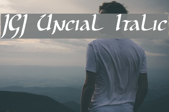 JGJ Uncial Italic Font examples