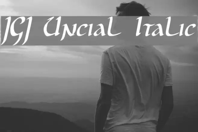 JGJ Uncial Italic Caratteri examples