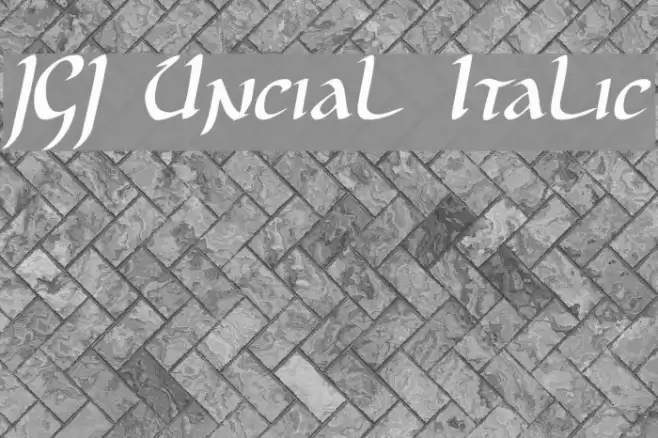 JGJ Uncial Italic Caratteri examples