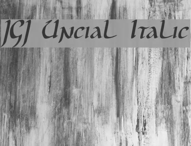 JGJ Uncial Italic Caratteri examples