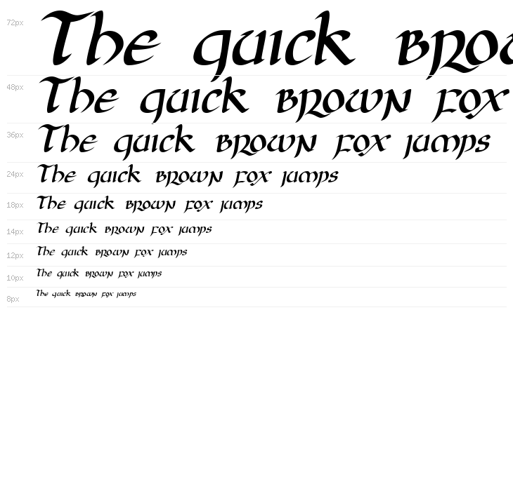 JGJ Uncial Italic Waterfall