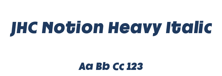 JHC Notion Heavy Italic Font Preview
