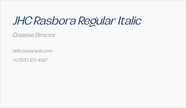 JHC Rasbora Regular Italic Business Card