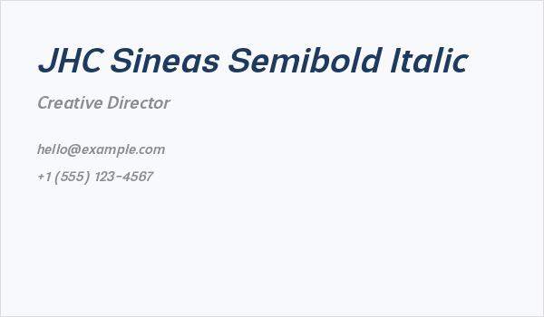 JHC Sineas Semibold Italic Business Card