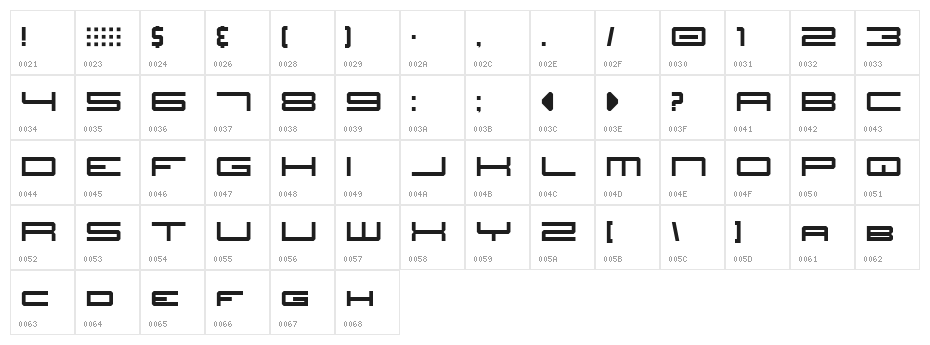JH_TITLES Nominal Character Map