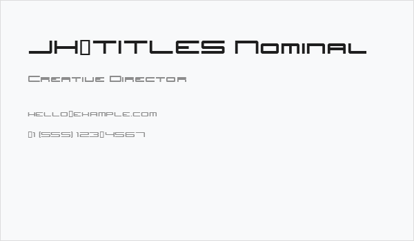 JH_TITLES Nominal Business Card