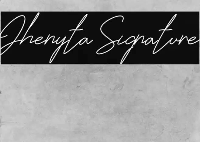 Jhenyta Signature Font examples