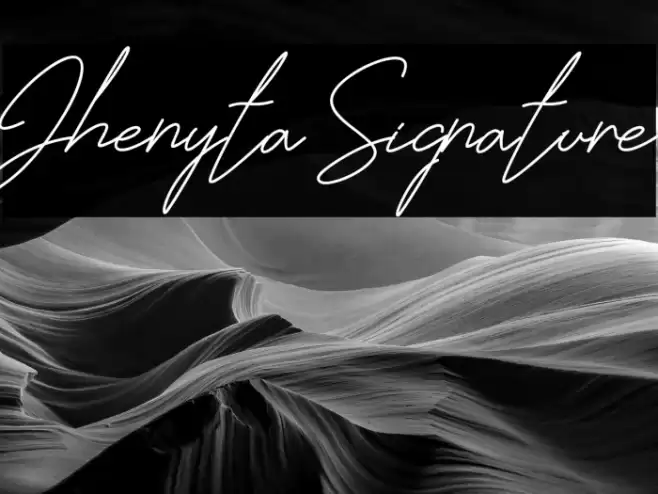 Jhenyta Signature Font examples