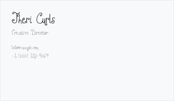 Jheri Curls Business Card