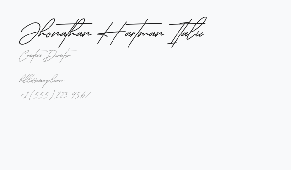 Jhonathan Hartman Italic Business Card