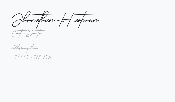 Jhonathan Hartman Business Card